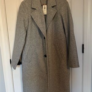 NWT! Z Supply Grey Long Wool-Blend Trench Coat